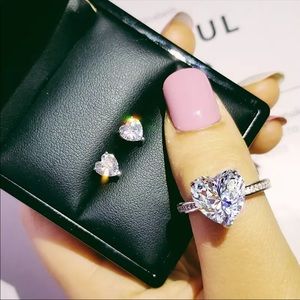 925 silver heart + matching earrings